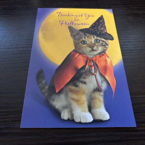 CAT WITCH HALLOWEEN GREETING CARD - Picture 1 of 2